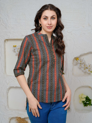 Threadflix Casual Striped Women Multicolor Top