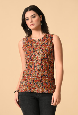 SANTOLIYA Casual Printed Women Red Top