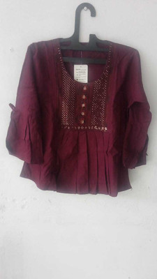 world choice Party Embroidered Women Purple Top