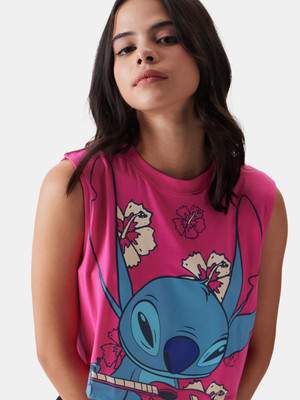 The Souled Store Casual Printed Women Pink Top
