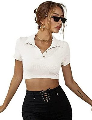 Siyara Party Solid Women Black Top