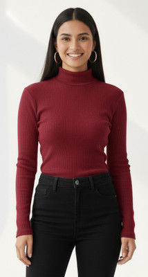 SR COLLECTIONS TS Casual Self Design Women White Top