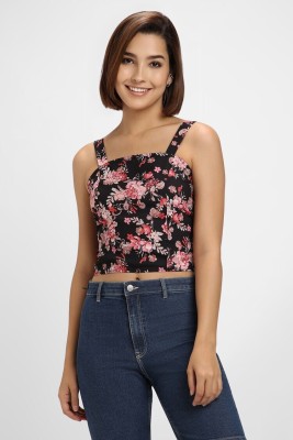 FOREVER 21 Casual Printed Women Black, White, Red Top