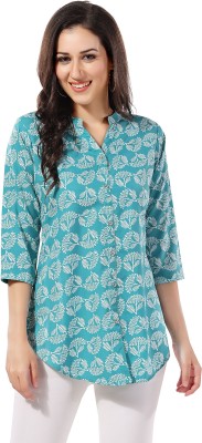 Meher Impex Casual Printed Women Light Blue Top