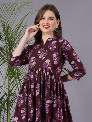 Dinaya Casual Printed Women Maroon Top