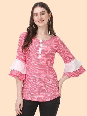 HEMANG FASHION Casual Printed Women Pink Top