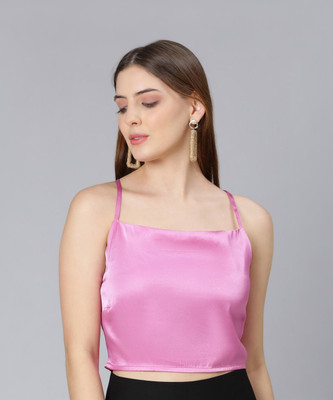 OXOLLOXO Party Solid Women Pink Top