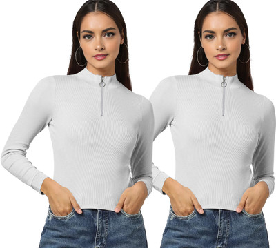 Maheshvi Casual Self Design Women White Top