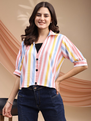 Kinjo Casual Printed Women Multicolor Top