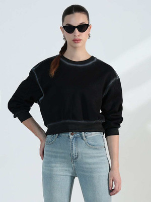 SHOWOFFFF Casual Solid Women Black Top