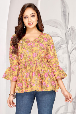 Abdhi Creation Casual Printed Women Multicolor Top