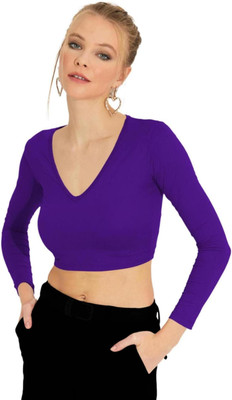 jovo Party Self Design Women Purple Top