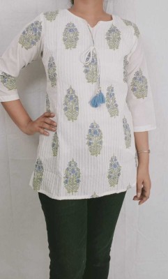 PNB TRADERS Casual Printed Women Light Green, Blue, White Top