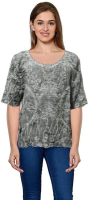 Life and style Casual Embroidered Women Grey Top