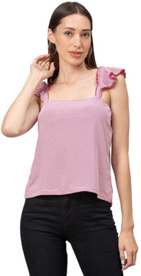 Globus Casual Striped Women Pink Top
