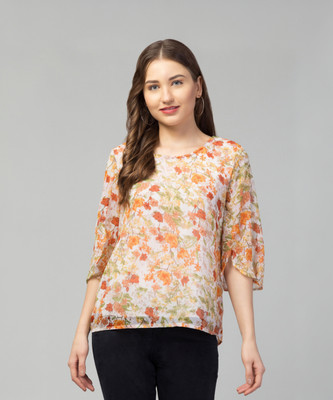 My Swag Casual Printed Women Orange Top