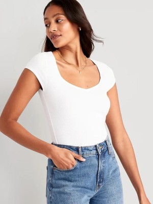 SIGHTBOMB Casual Solid Women White Top