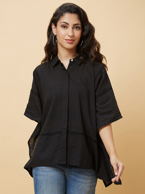 Globus Casual Solid Women Black Top