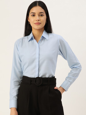 JAINISH Formal Solid Women Light Blue Top