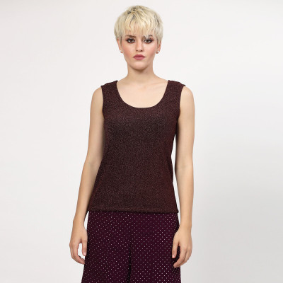 LELA Casual Solid Women Maroon Top