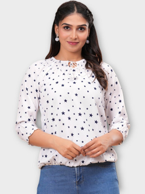 Himanc Enterprises Casual Printed Women White Top