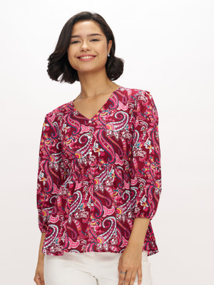 Dressberry Party Floral Print, Printed Women Pink Top