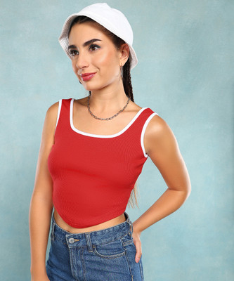 Roadster Casual Solid Women Red Top