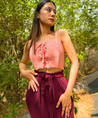 TANDUL Casual Solid Women Pink Top