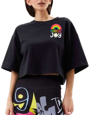 UnseenFits Casual Graphic Print Women Black Top