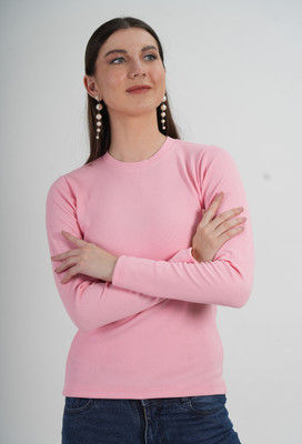 25DEGREE N Casual Solid Women Pink Top