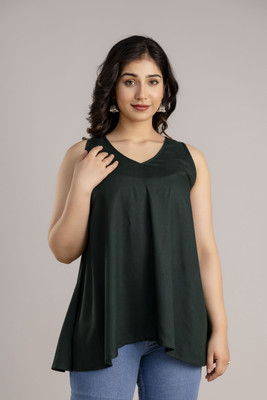 RAi shree Casual Solid Women Green Top