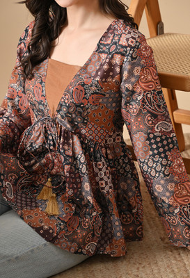 ftDiva Casual Printed Women Multicolor Top