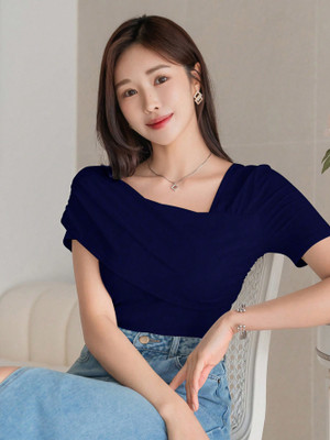 veshh Casual Solid Women Blue Top