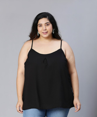 OXOLLOXO Casual Solid Women Black Top