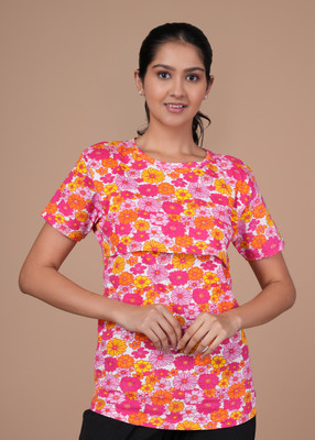 Mayaval Casual Printed Women Red Top