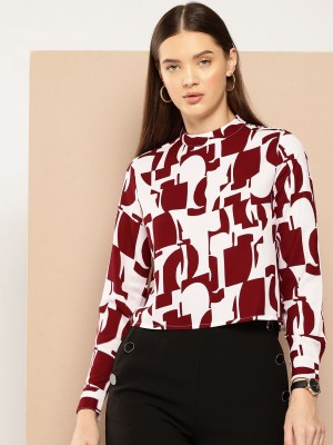 CHEMISTRY Casual Printed Women Maroon Top