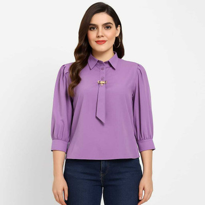 Jileba International Party Solid Women Purple Top