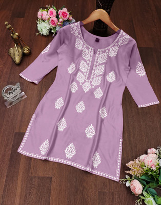 RUDRANI FASHION Casual Self Design Women Purple, White Top
