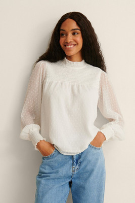 Attire Empire Casual Solid Women White Top