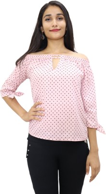 MY CHOICE TRENDY WOMEN TOP Casual Printed Women Pink, Black Top