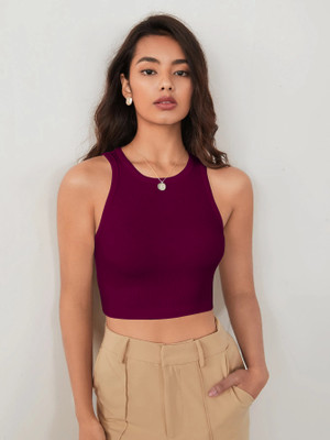 METRONAUT Casual Self Design Women Purple Top