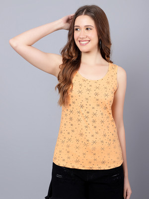 DIAZ Casual Printed Women Beige Top