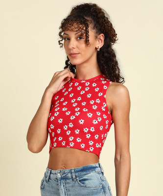 METRONAUT Party Floral Print Women Red Top