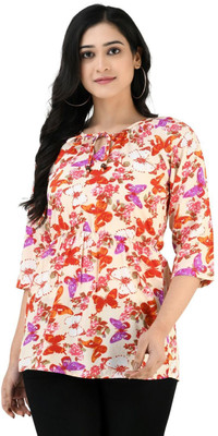 Maahi Casual 3/4 Sleeve Printed Women Multicolor Top