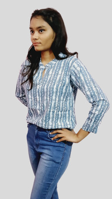 sonvan store Formal Printed Women Blue Top