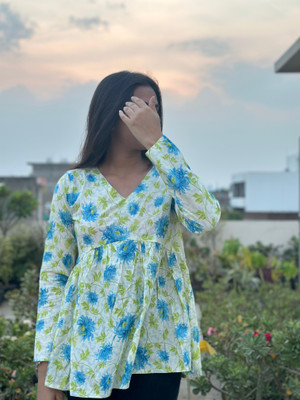 UT Venero Casual Printed Women White, Blue, Green Top