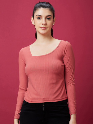 Globus Casual Self Design Women Pink Top