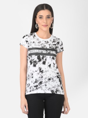 BERRYBLUES Casual Printed Women White, Black, Grey Top