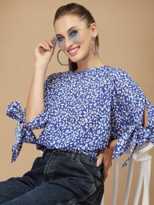 KASSUALLY Casual Printed Women Blue Top