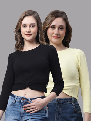 FBAR Casual Self Design Women Multicolor Top
